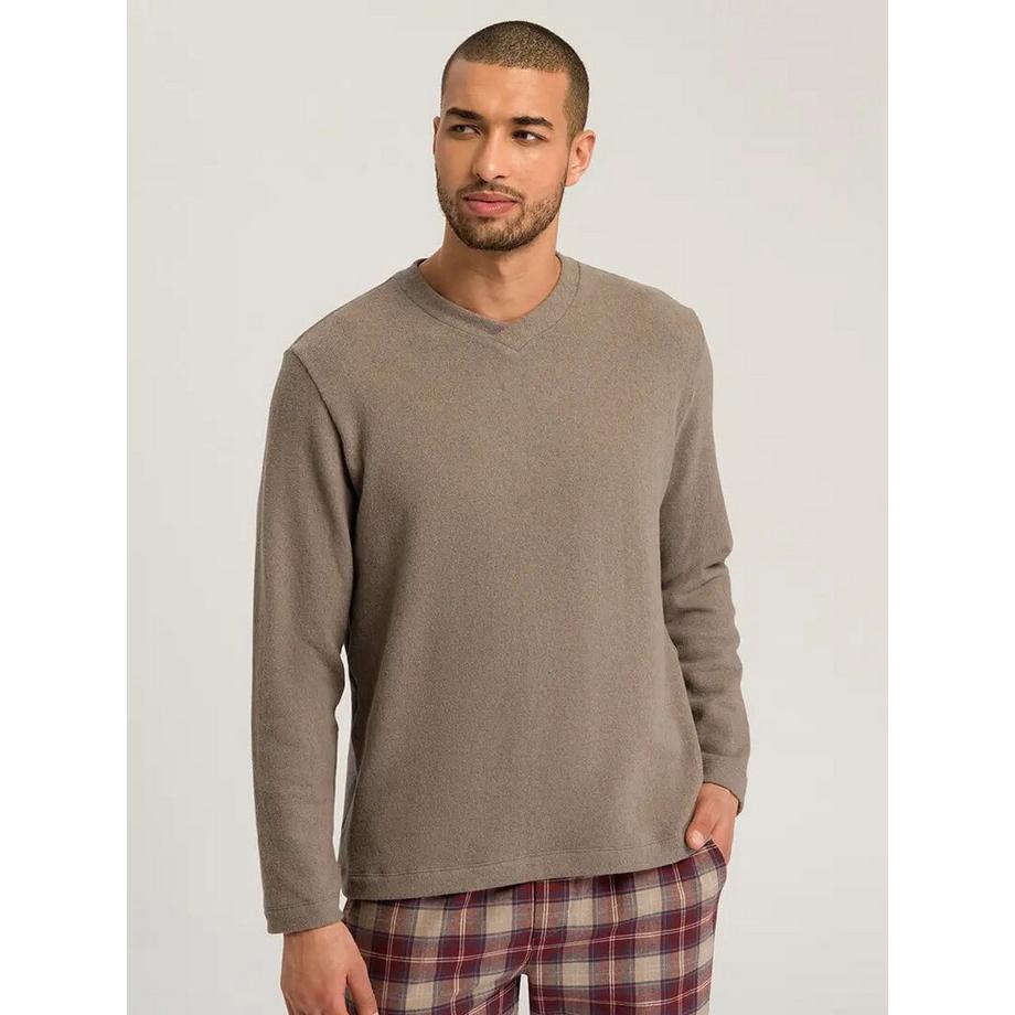 HANRO Cozy Comfort Langarm V-Ausschnitt Shirt  