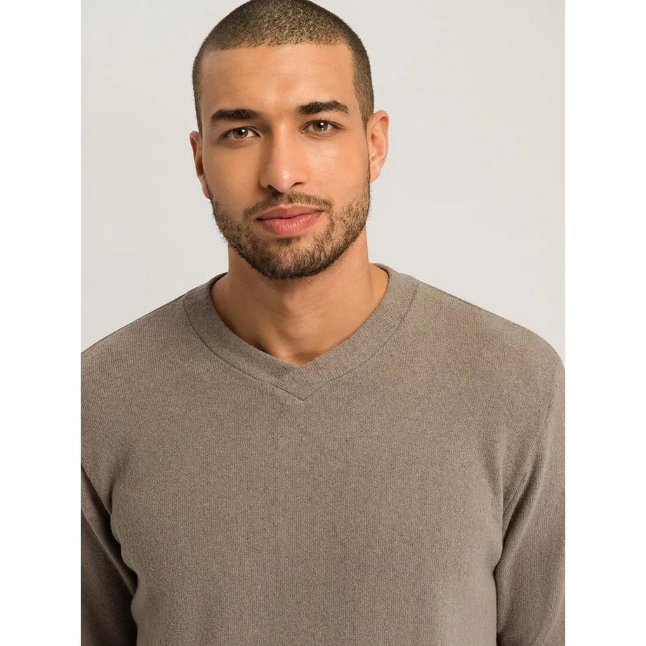HANRO Cozy Comfort Langarm V-Ausschnitt Shirt  
