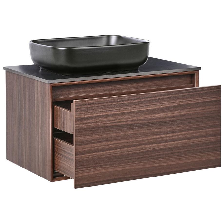 Beliani Wandmontierter Waschtischunterschrank mit Waschbecken aus MDF-Platte Modern ARICA  