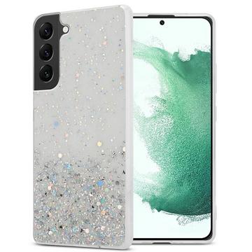 Housse compatible avec Samsung Galaxy S22 PLUS - Coque de protection en silicone TPU flexible avec paillettes scintillantes