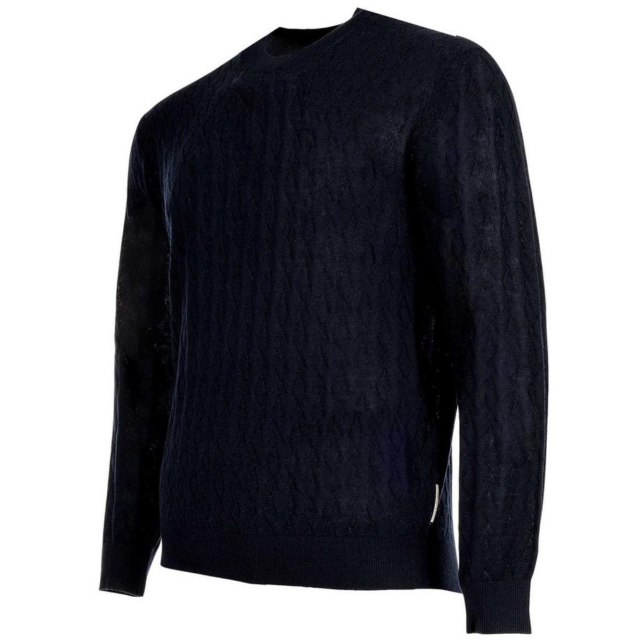 Armani Exchange Pull en tricot confortable avec motif vagues allover  