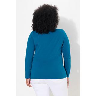 Ulla Popken  Shirt, Slim, V-Ausschnitt, Langarm 