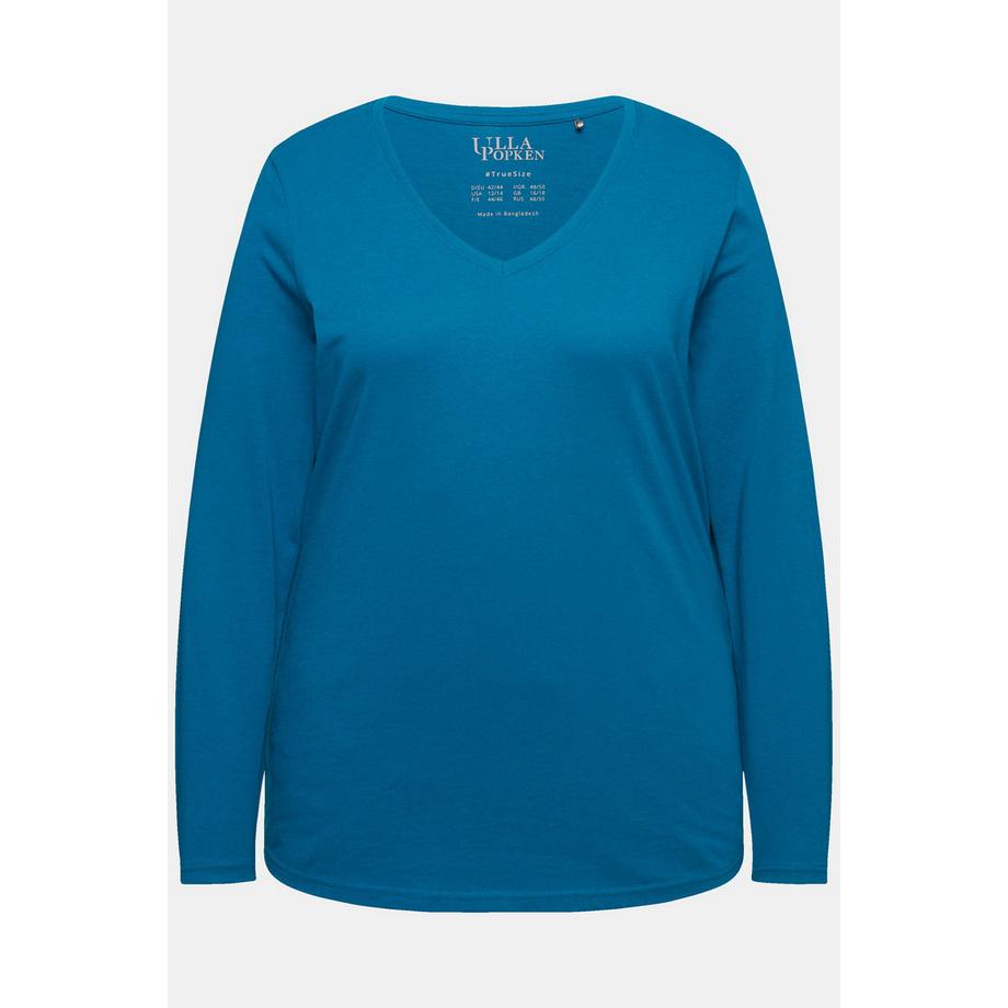 Ulla Popken Maglia Slim Fit Scollo a V Maniche Lunghe  