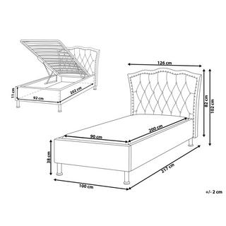 Beliani Lit avec coffre de rangement en Polyester Glamour METZ  