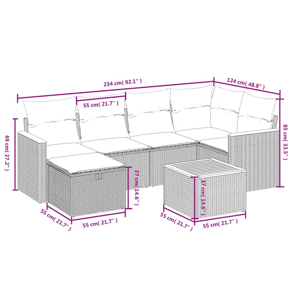 VidaXL Ensemble de canapés de jardin rotin synthétique  