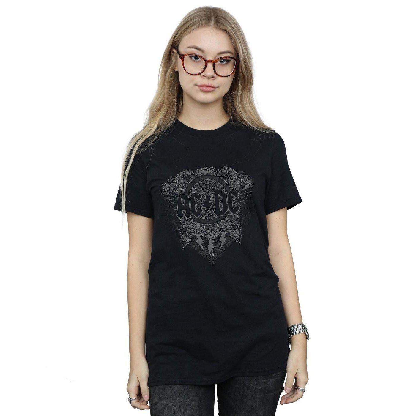 AC/DC  ACDC Black Ice Boyfriend Fit TShirt 