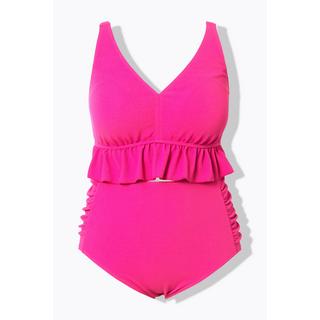 Ulla Popken  Bikini con texture, coppe morbide, ruche e spalline regolabili 