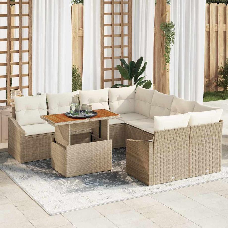 VidaXL Garten-sofa-set poly-rattan  