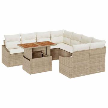 Ensemble de canapé de jardin poly rattan