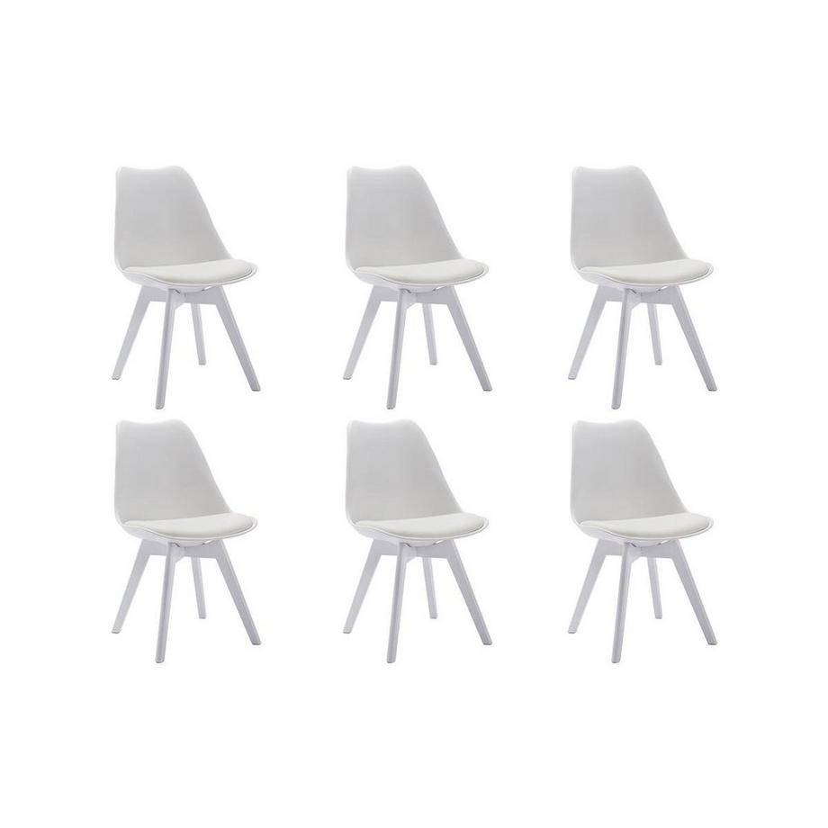Vente-unique Lot de 6 chaises JODY Polypropylène Hêtre pieds  