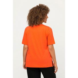 Ulla Popken  T-shirt dal taglio aderente con aperture, arricciatura, scollo a girocollo e mezze maniche 