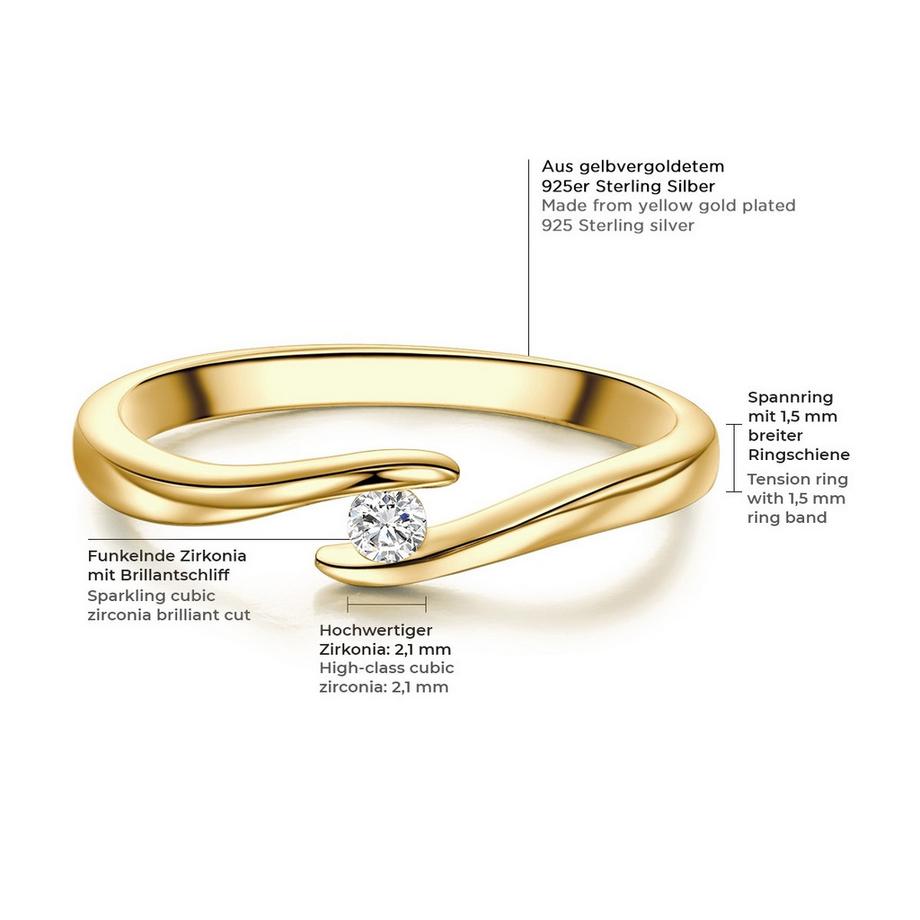 Rafaela Donata  Bague Solitaire Argent Sterling Zirconium 