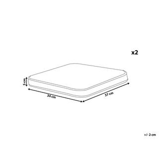 Beliani Lot de 2 coussins pour chaises de jardin en Polyester Moderne TERNI  