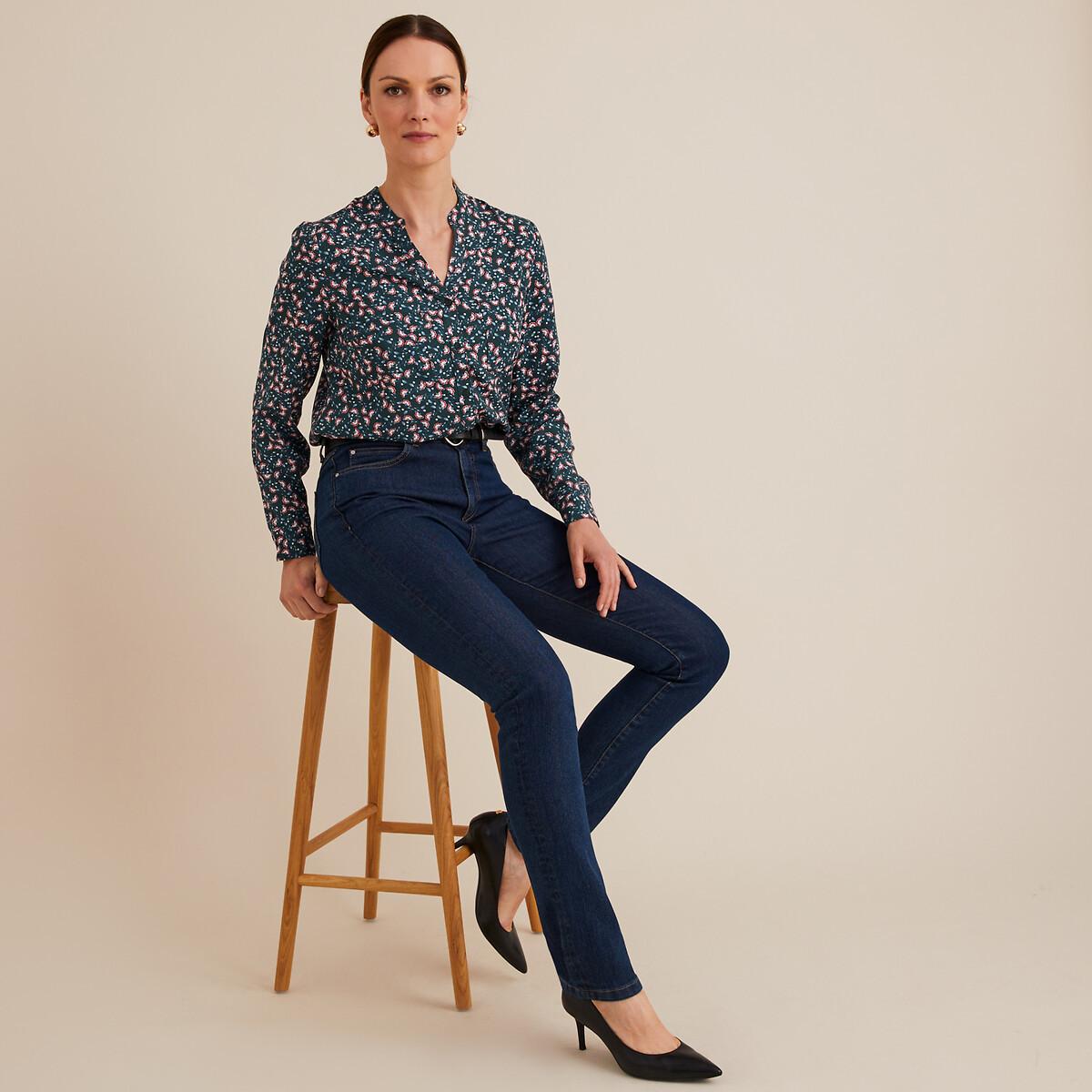 La Redoute Collections  Geblümte Bluse mit langen Ärmeln & V-Ausschnitt 