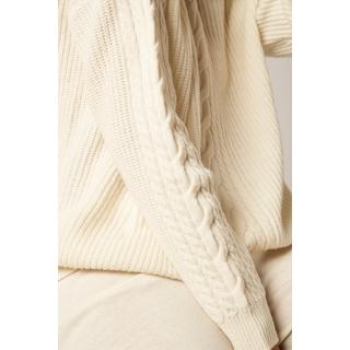 Bellemere New York  Pullover in lana merino superfine a trecce singole 