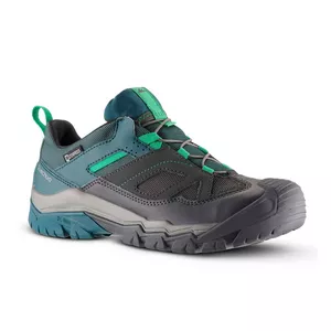 Chaussures de randonnée enfant avec lacet CROSSROCK imperméables vertes 35-38
