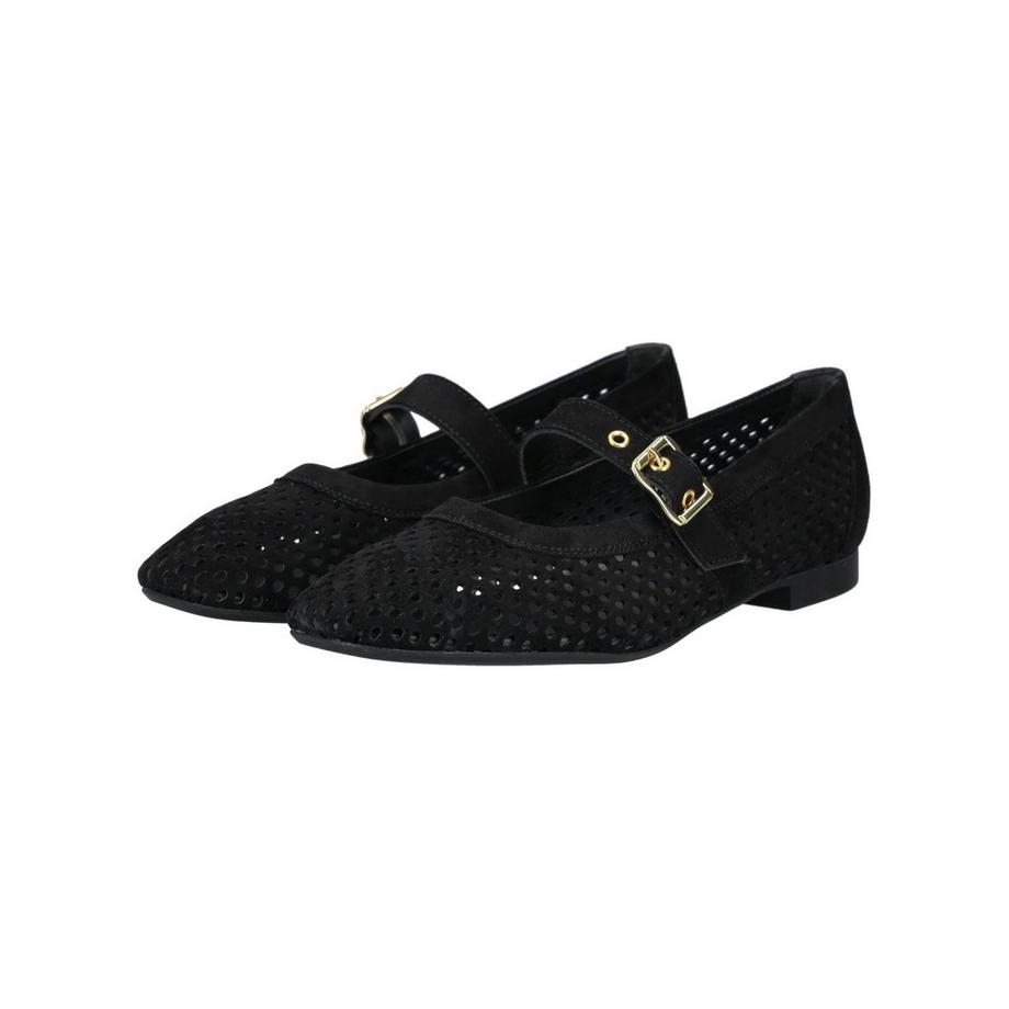Paul Green Ballerinas mit Knöchelriemen und Geflechtoptik  