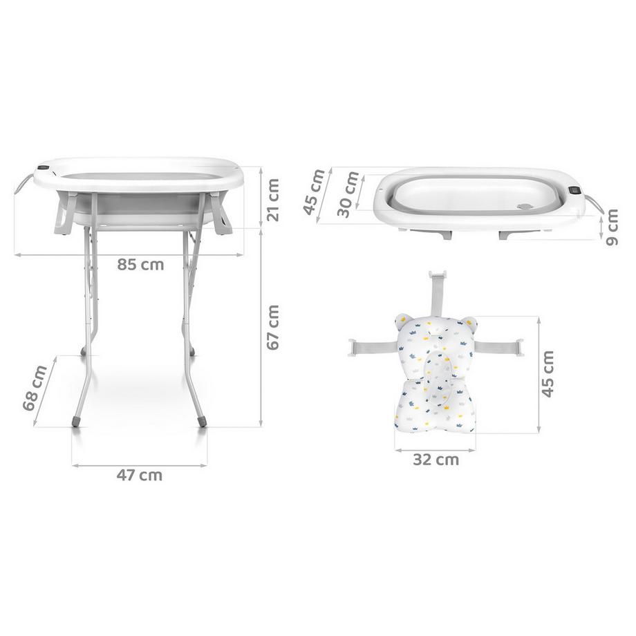 B2X  Babybadewanne mit Ständer und Thermometer 