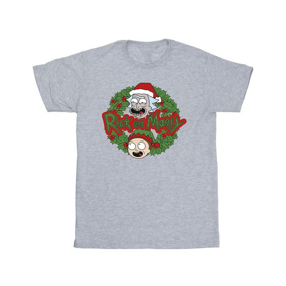 Rick And Morty Rick and Morty T-Shirt Couronne de Noël  