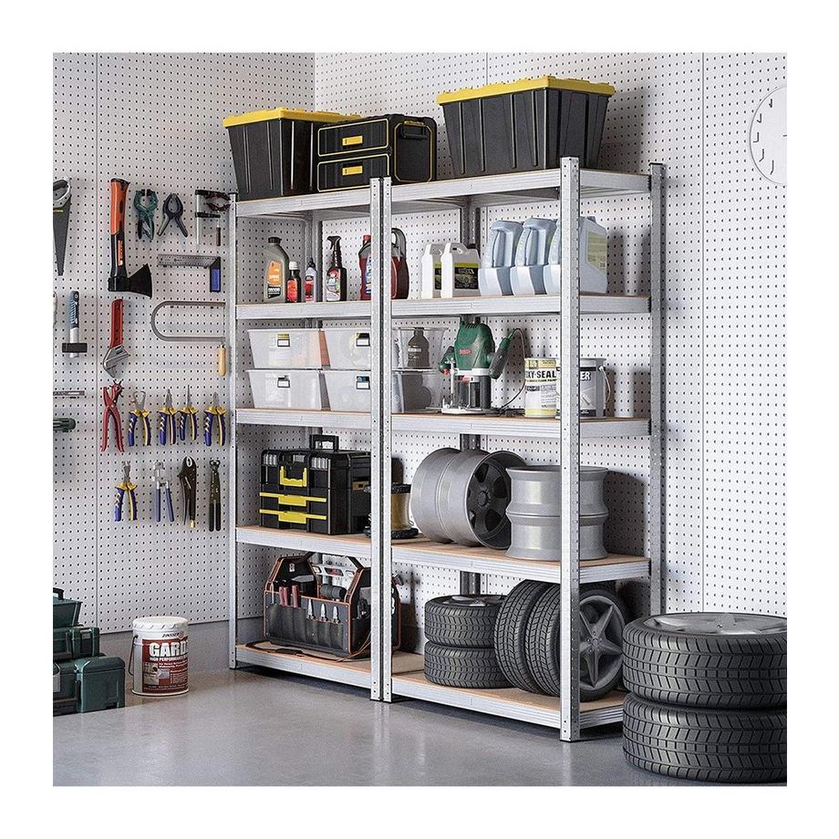 Calicosy Regale mit 5 Regalebenen und verstellbaren Brettern - H180 cm - Set aus 2  