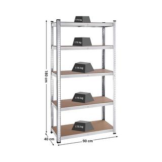 Calicosy Regale mit 5 Regalebenen und verstellbaren Brettern - H180 cm - Set aus 2  