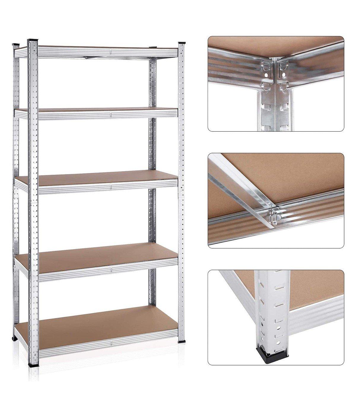 Calicosy Regale mit 5 Regalebenen und verstellbaren Brettern - H180 cm - Set aus 2  