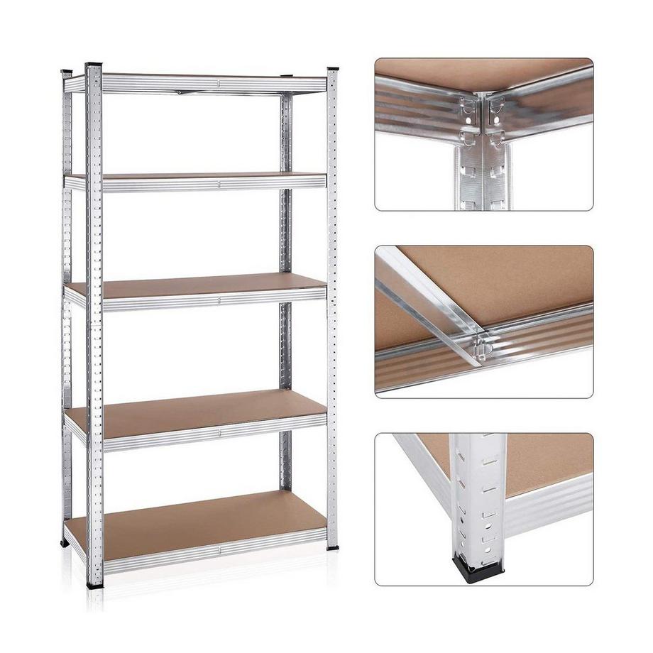 Calicosy Regale mit 5 Regalebenen und verstellbaren Brettern - H180 cm - Set aus 2  