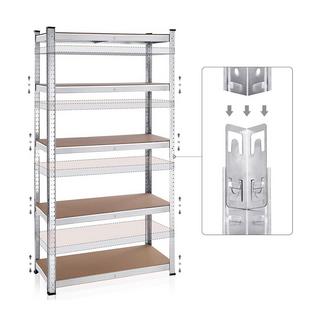 Calicosy Regale mit 5 Regalebenen und verstellbaren Brettern - H180 cm - Set aus 2  