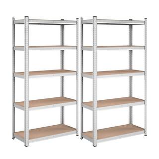 Calicosy Regale mit 5 Regalebenen und verstellbaren Brettern - H180 cm - Set aus 2  