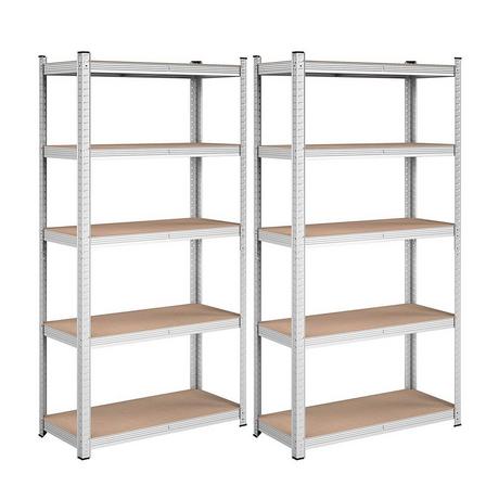 Calicosy Regale mit 5 Regalebenen und verstellbaren Brettern - H180 cm - Set aus 2  