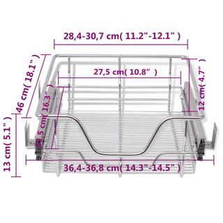 VidaXL Einbauschublade korbauszug 2 stk. metall  