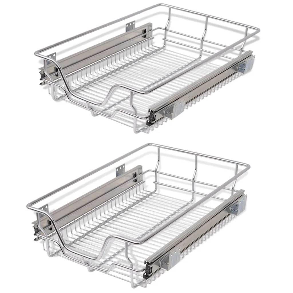 VidaXL Einbauschublade korbauszug 2 stk. metall  