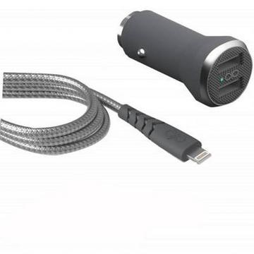 2.4A Autoladegerät IC Smart + Verstärktes USB-A / Lightning Kabel