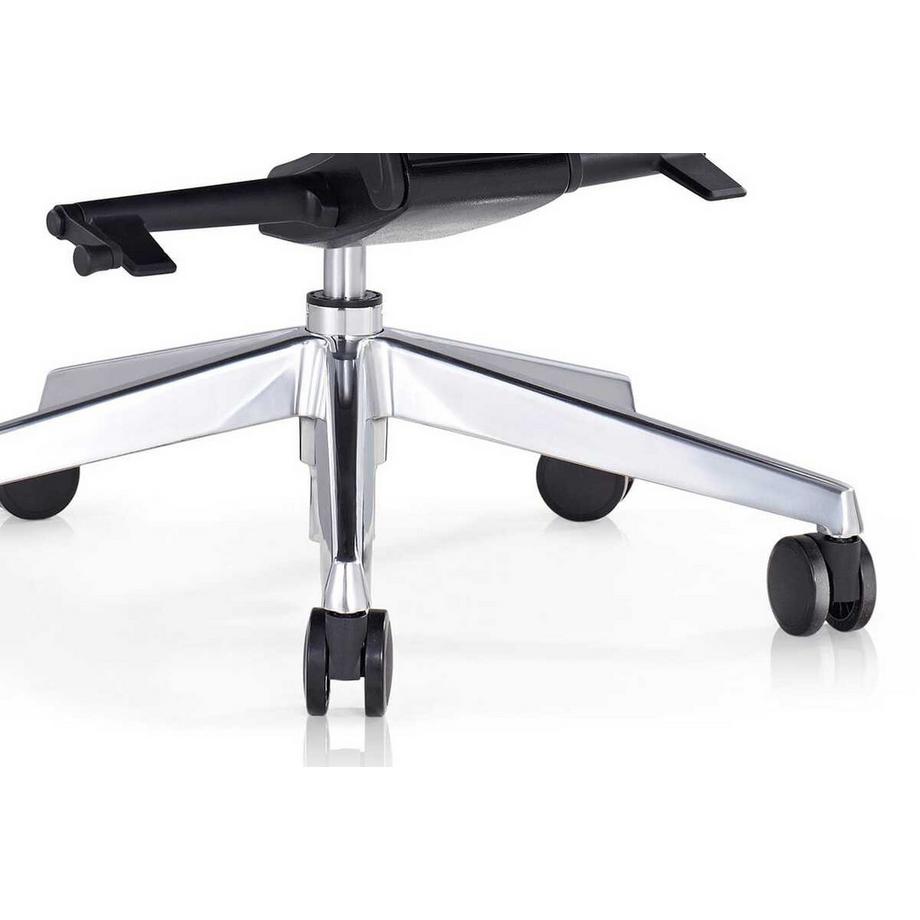 mutoni Chaise de bureau pivotante en similicuir noir  