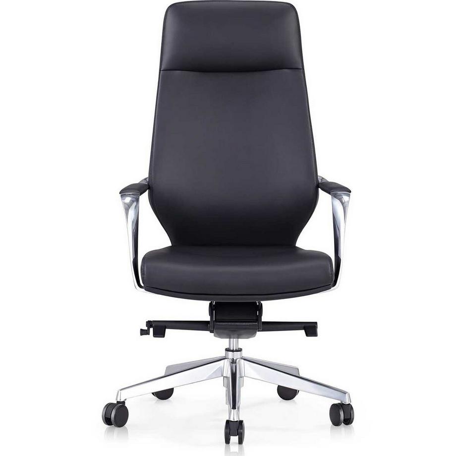 mutoni Chaise de bureau pivotante en similicuir noir  