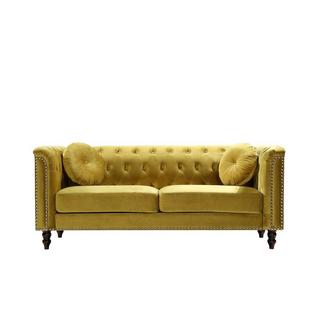 Vente-unique Sofa 3-Sitzer - Samt - Senfgelb - TURNER  