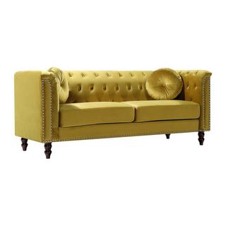 Vente-unique Sofa 3-Sitzer - Samt - Senfgelb - TURNER  