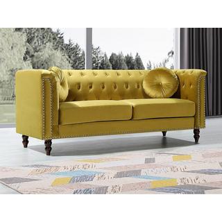Vente-unique Sofa 3-Sitzer - Samt - Senfgelb - TURNER  