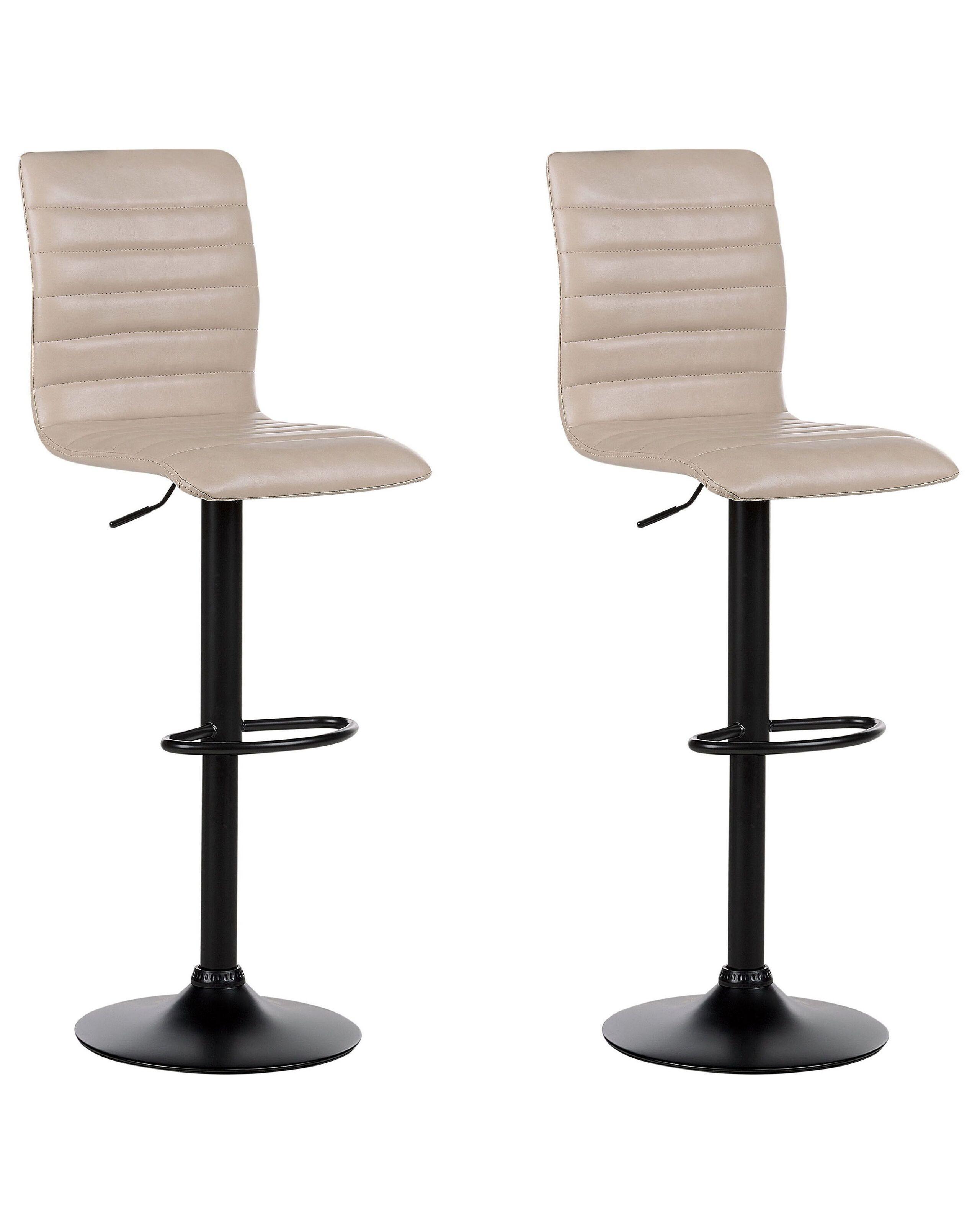 Beliani Lot de 2 tabourets de bar en Cuir PU Moderne LUCERNE  