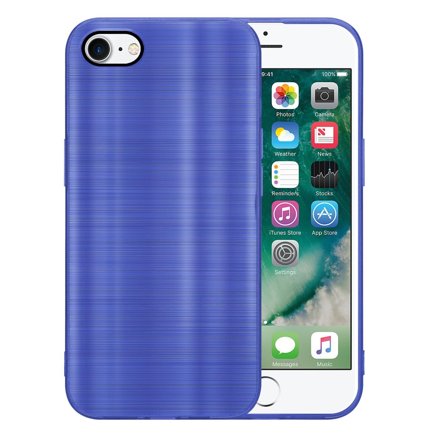 Cadorabo  Housse compatible avec Apple iPhone 7 / 7S / 8 / SE 2020 - Coque de protection en silicone TPU flexible au design brossé 