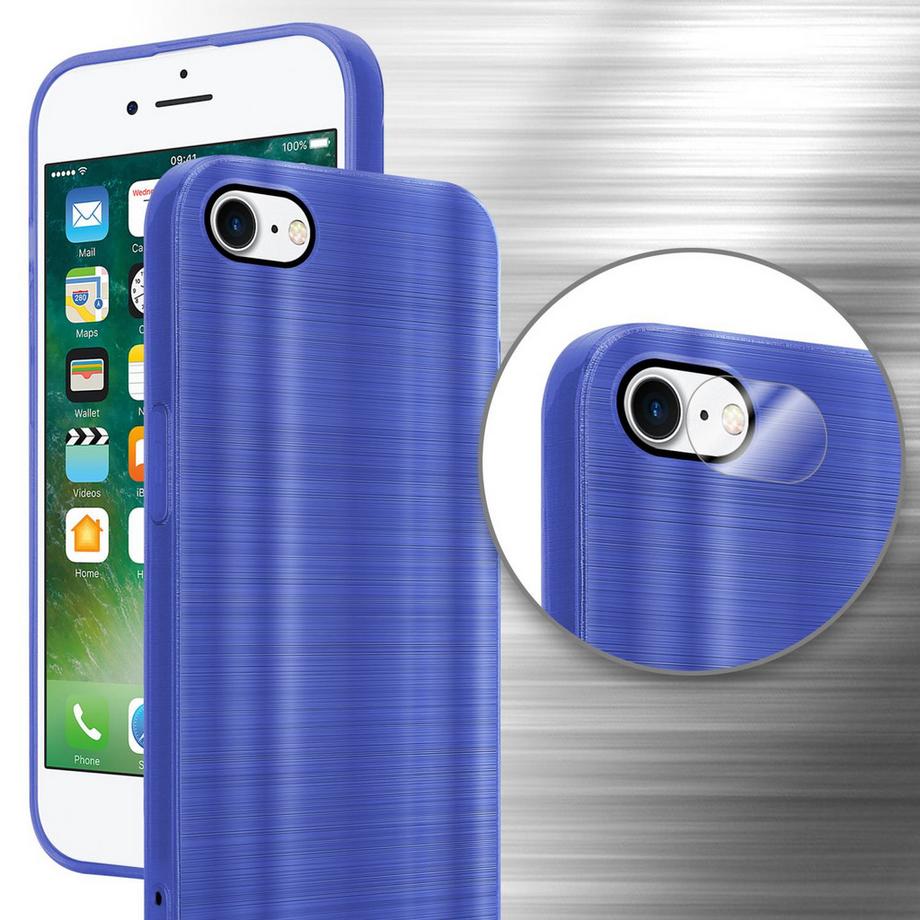 Cadorabo  Housse compatible avec Apple iPhone 7 / 7S / 8 / SE 2020 - Coque de protection en silicone TPU flexible au design brossé 