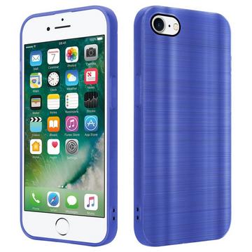 Housse compatible avec Apple iPhone 7 / 7S / 8 / SE 2020 - Coque de protection en silicone TPU flexible au design brossé