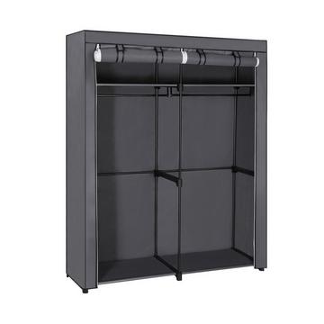 Etagère pliable pour dressing avec 2 tringles et housse de protection - L140 x H174 cm