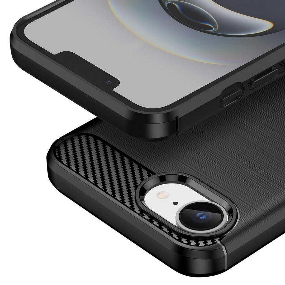 Avizar  Coque Carbone iPhone 16e Noir 