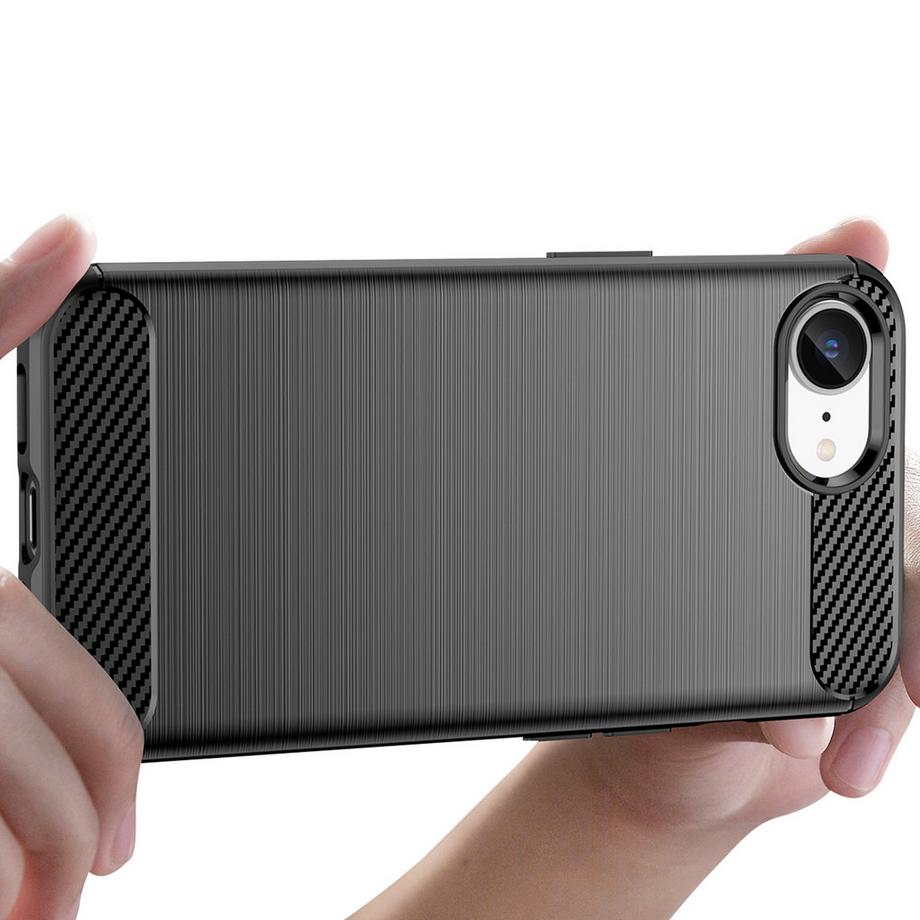 Avizar  Coque Carbone iPhone 16e Noir 