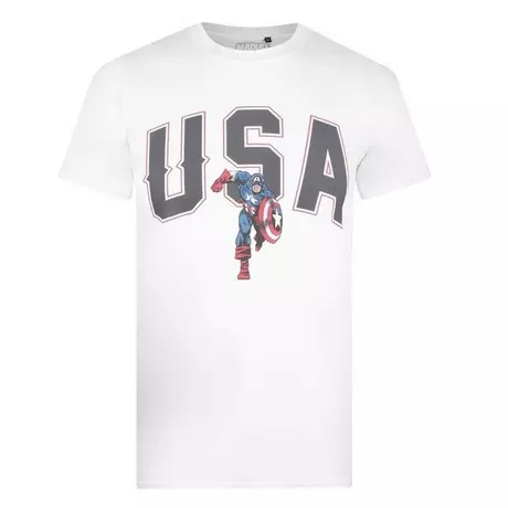 CAPTAIN AMERICA Tshirt USA  Blanc