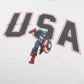 CAPTAIN AMERICA Tshirt USA  Blanc