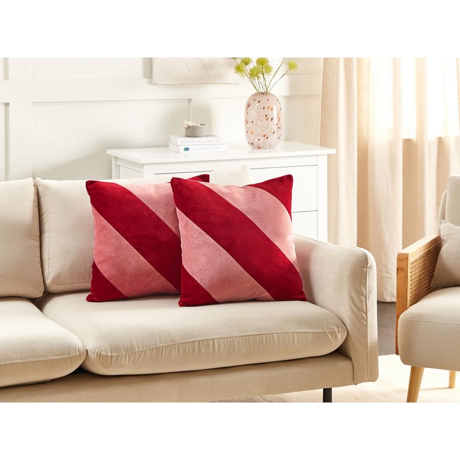 Beliani Lot de 2 coussins décoratifs en Velours Moderne BORONIA  