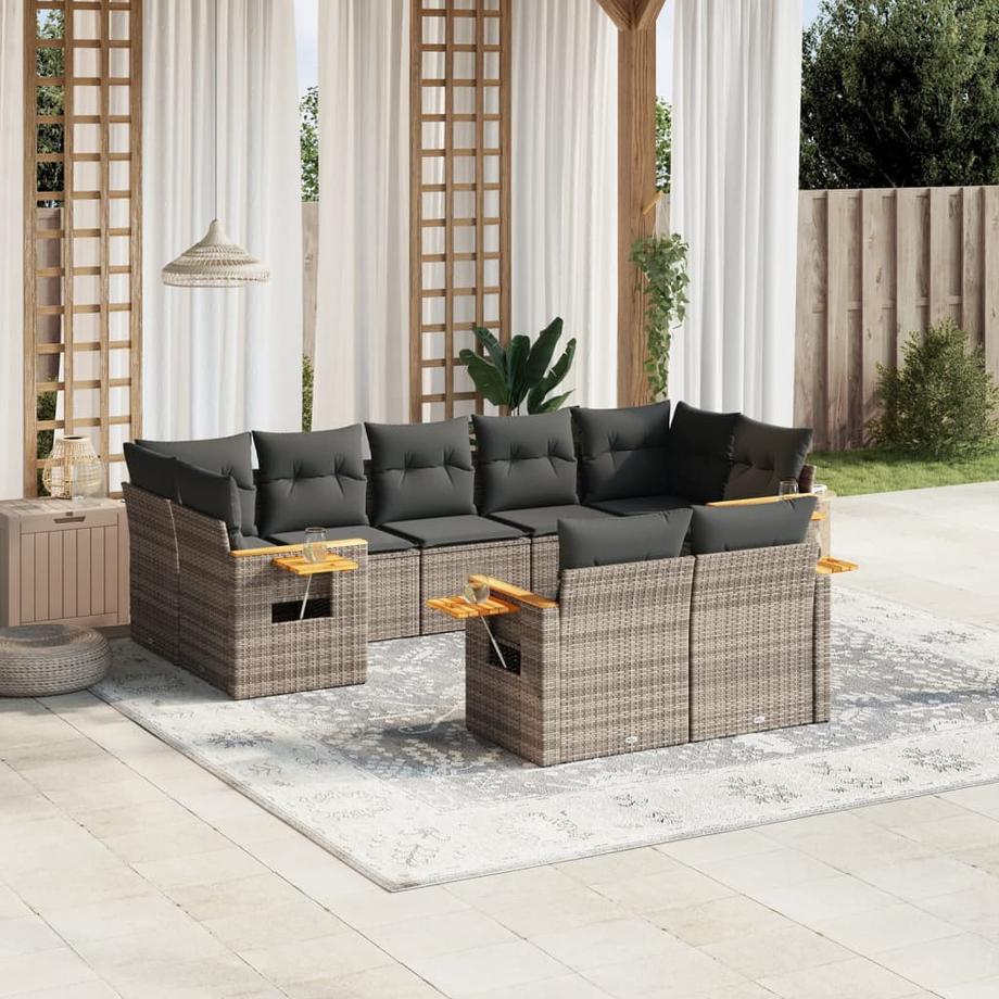 VidaXL Ensemble de canapés de jardin rotin synthétique  