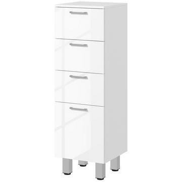 Mobiletto stretto per bagno, mobiletto per WC con ripiano regolabile, 3 cassetti, mobiletto per bagno per piccoli spazi bagno, soggiorno 30 x 30 x 93 cm bianco |